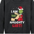 thumbnail image 3 of Dr. Seuss - The Grinch I Am The Naughty List - Women's Lightweight French Terry Long Sleeve Shirt, 3 of 5