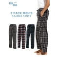 thumbnail image 4 of DG Hill Mens Pajama Pants Plaid Fleece Lounge Sleepwear With Pockets 3 Pack XL, 4 of 8