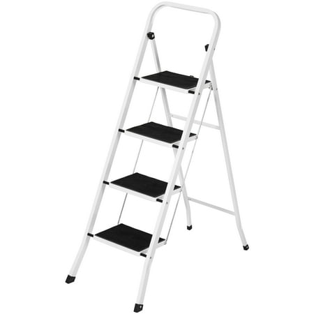 Best Choice Products Portable Folding 4 Step Ladder Steel Stool 300lb Heavy Duty Lightweight