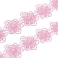 thumbnail image 1 of Unique Bargains 1 Yards Flower Trim Ribbon, 2 Pack Floral Lace Ribbon Pearl Edging Decorating Embroidered Trim Style 1, Pink, 1 of 6