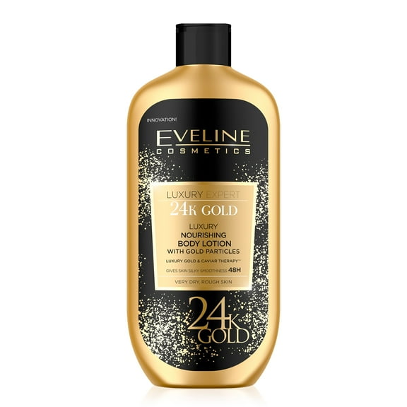 Eveline Cosmetics Luxury Expert 24K Gold Nourishing Body Lotion – Hydrating, Firming & Illuminating – 350ml