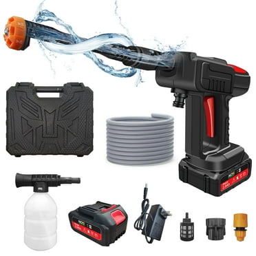 Cordless Pressure Washer, 970PSI portable pressure washer, High Power Handheld Washer with 6-in-1 Adjustable Nozzle, 24V 2000 mAh Battery for Car, Floor, Garden