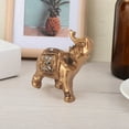 thumbnail image 3 of Decoración de Estatua de Elefante, Decretación Elegante Dorada Para El Hogar y la Oficina Con El Tronco Hacia Arriba, 3 of 7