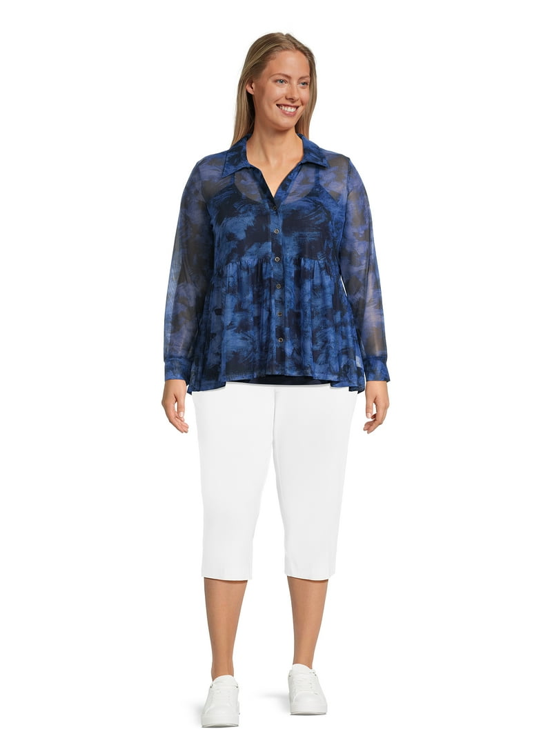 JMS Just My Size by Hanes Women's Plus Size Millennium Capri Pants