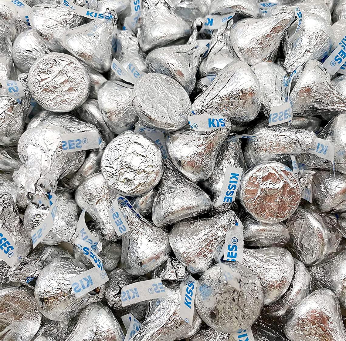 HERSHEY'S KISSES Milk Chocolate, Silver Foil (Pack of 2 Pounds)