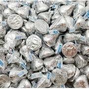 HERSHEY'S KISSES Milk Chocolate Easter Candy, Silver Foil Wrap - Bulk Pack 5 Pounds (About 490 Count)