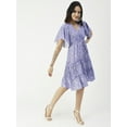 thumbnail image 3 of Moomaya Printed Wrap Style Dress, Knee-Length Summer Tiered Dress For Women, 3 of 8