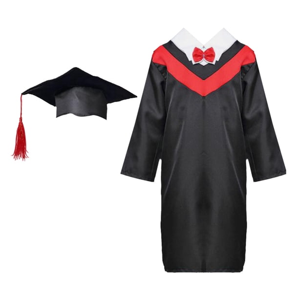 FELTECHELECTR juego de bata de graduación para niños, disfraz de cosplay (cuello rojo de 130 cm)