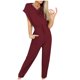 thumbnail image 1 of Mono Para Mujer de Moda Color Sólido Sin Mangas Cintura Encaje Bolsillo Casual Recto Lápiz Pantalones Mono Odeerbi ODB-4, 1 of 8