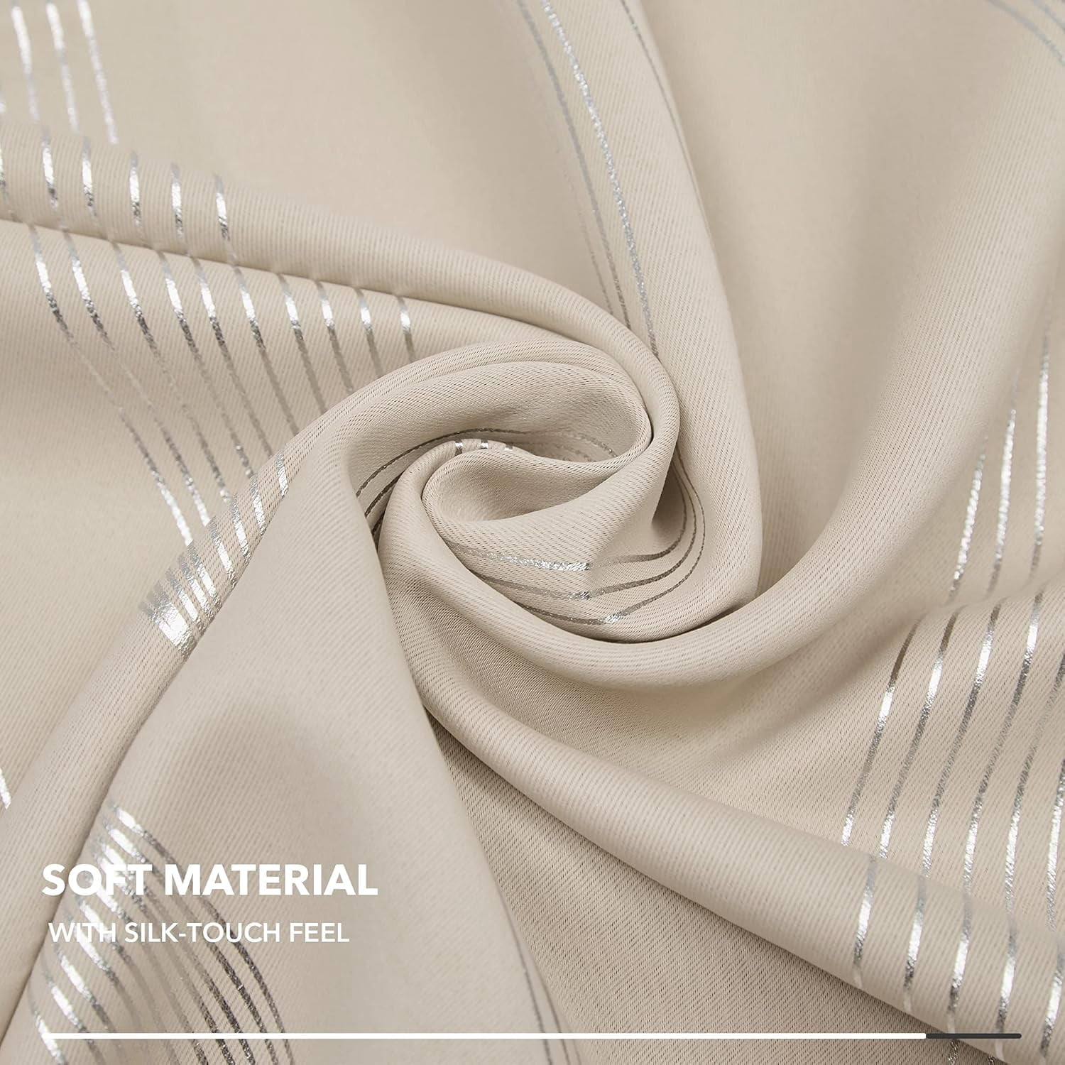 2pcs 84in (L) x 52in (W) blackout curtains, thickened and encrypted material, suitable for bedrooms, dining rooms, living rooms, blackout, winter warmth, summer blackout, new home decoration （Beige）