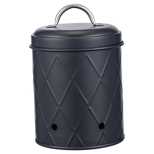 Cajas de almacenamiento de verduras, ollas metálicas para patatas, cebolla, ajo, caja de cocina, recipiente para conservación de verduras con orificio Negro estilo C