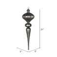 thumbnail image 2 of Vickerman 21" Pewter Matte Finial Ornament with Glitter Accents, 2 of 2