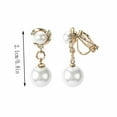 thumbnail image 3 of DPTALR Ladies Diamond Pearl Earrings Jewelry 1Pair, 3 of 3