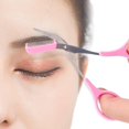 thumbnail image 4 of Precision Eyebrow Trimmer Comb/Eyebrow Shear Scissor/Eyebrow Grooming Beauty Tools Set with A Free Eyebrow Comb(Pink), 4 of 7