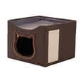 thumbnail image 4 of Cama de gato plegable para múltiples pequeñas mascotas gatito gatito anti -scratch cueva lavable Marrón, 4 of 8