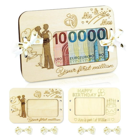 tasrioml Wooden Cash Holder Money Gift Cash Holder Money Birthday Card Holder Weddings Cash Gifting Card Gift for Loved Ones