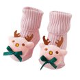 thumbnail image 3 of fnnxnal Adorable Kids Girls 3D Plush Deer Applique Ankle Socks Multicolor Soft Knit Novelty for Kids Kids,Size 0 T, 3 of 3