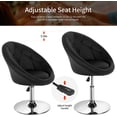thumbnail image 4 of YRLLENSDAN Living Room Vanity Chair Makeup Chair Swivel Accent Chair Round Back Height Adjustable PU leather Modern Chair for Makeup Room Small Desk,Black, 4 of 7