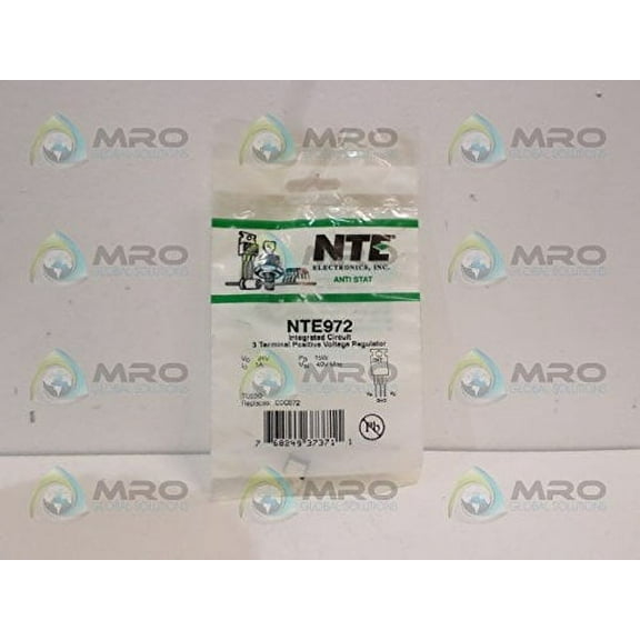 NTE Electronics NTE972 Integrated Circuit 3-Terminal Positive Voltage Regulator, TO-220 Package, 1 Amp Output Current in Excess, 24V Output Voltage - NTE972