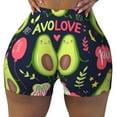 thumbnail image 2 of Daiia Avocado Love Pattern Women's Workout Shorts Biker Shorts - High Waisted Workout Spandex Tummy Control Gym Running Yoga Shorts-Medium, 2 of 8