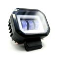 thumbnail image 3 of Faro Para Moto Rasen Auxiliar Led Con Lupa Cuadrado Con 3 Led Ojo De Angel Con Luz Blanca Fija Y Estrobo  rojo, 3 of 6