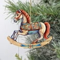 thumbnail image 5 of Designocracy 8100196-3 5 x 5.5 x 0.25 in. Rocking Horse Wooden Christmas Decor Ornaments, 5 of 7