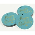 thumbnail image 3 of Inkdotpot Real Gold Foil Happy Birthday Tag Favor Hang Paper Tag 50 Piece, 3 of 7
