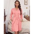 thumbnail image 3 of Zeagoo Womens Knit Bathrobe Thin Robes Soft Cozy Sleepwear Lightweight Robe, 3 of 6