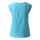 thumbnail image 5 of Gibobby Mujeres diente de león impresión Casual verano sin mangas botón chaleco cuello redondo blusa suelta Top(Azul claro,G), 5 of 5