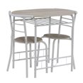thumbnail image 2 of JAMPOOCA 3 Piece Table and Chair Set PVC Modern Breakfast Dining White, 2 of 7