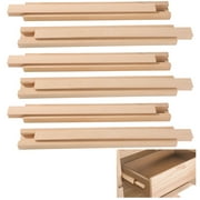 13.8" Wooden Center Mount Drawer Slides, 6 PCS Classic Traditional Wood Center Guide Tracks, Bottom Mount with Slide Glides, Replacement Part for Drawers