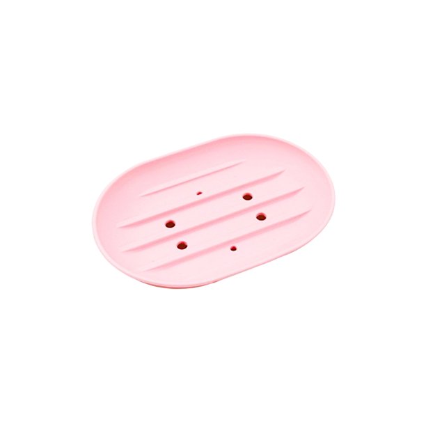 Matsuzay Jabonera de baño de silicona, soporte para plato, bandeja de esponja, drenaje de agua, antideslizante, ducha, senderismo, cocina, baño Almacenamiento y organización del hogar Rosa Matsuzay HA082356-05