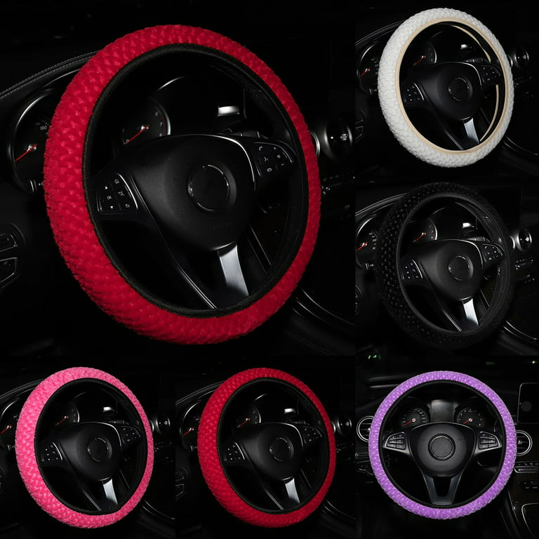 Steering Wheel Cover Faux Fur Winter Warm Steering Wheel Wrap Fits Most  Cars 37 cm 38 cm Size Interior Accessories Grey : : Automotive