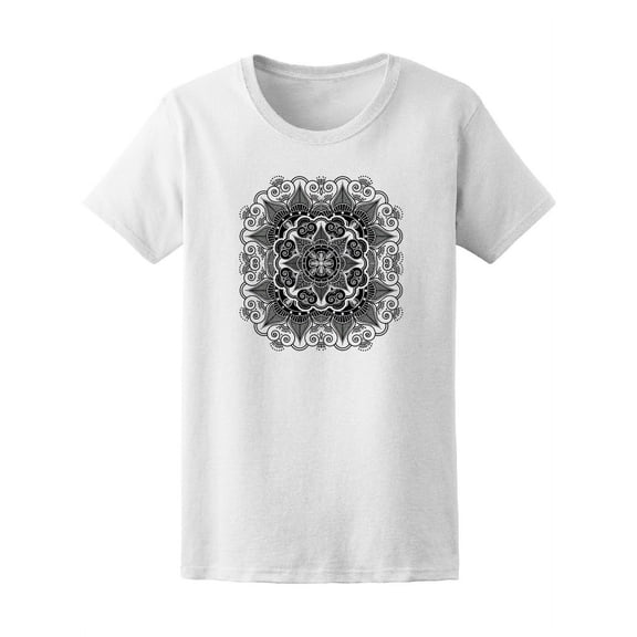 Beautiful Indian Floral Mandala T-Shirt Women -Image by Shutterstock, Female Medium