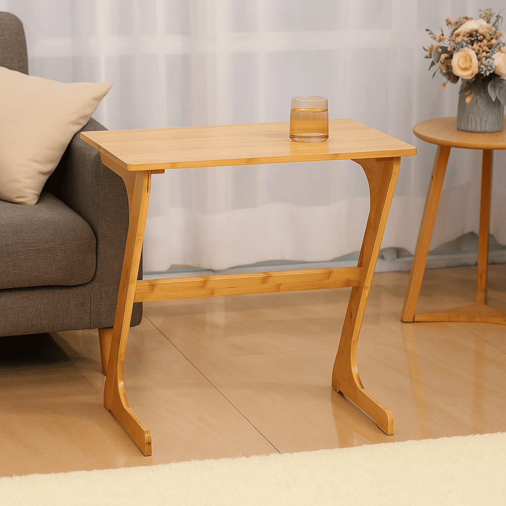 Proman Products TB17238 Cambridge Convenient Multi-Functional Laptop Table, Desk, Bedside Table, Side Table, TV Tray, Natural, Bamboo, 24" W x 16" D x 24" H