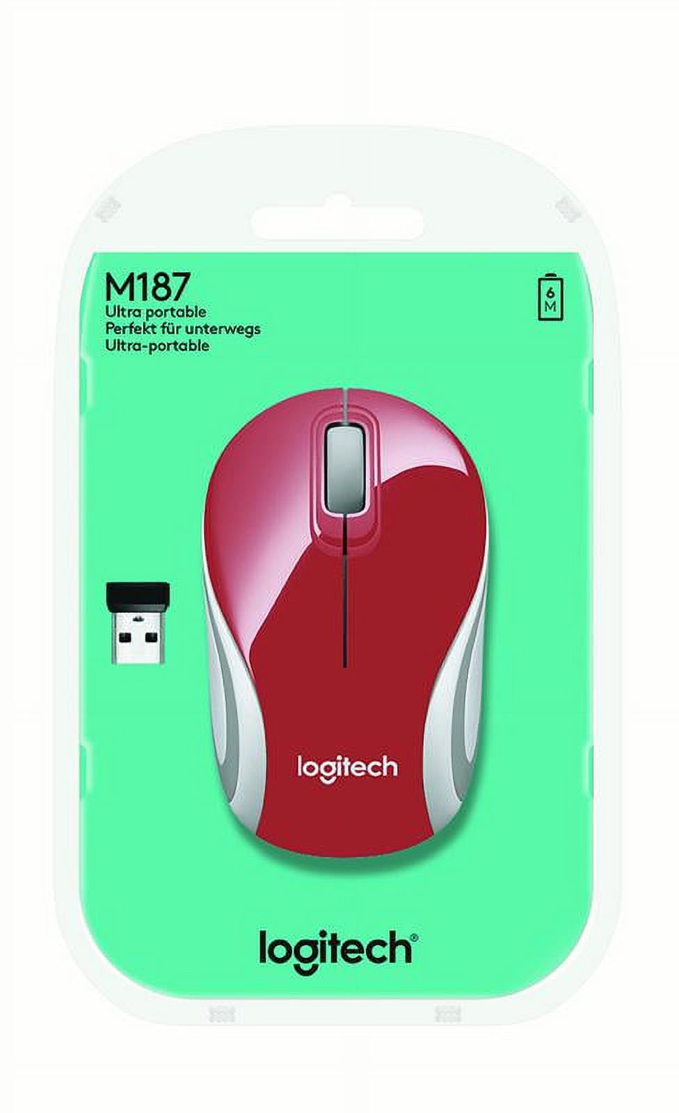 Logitech M187 Wireless Mini Mouse - Red - image 4 of 4