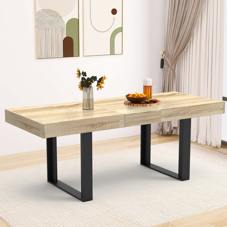 Coewske 63'' - 79'' Wooden Extendable Dining Table Modern