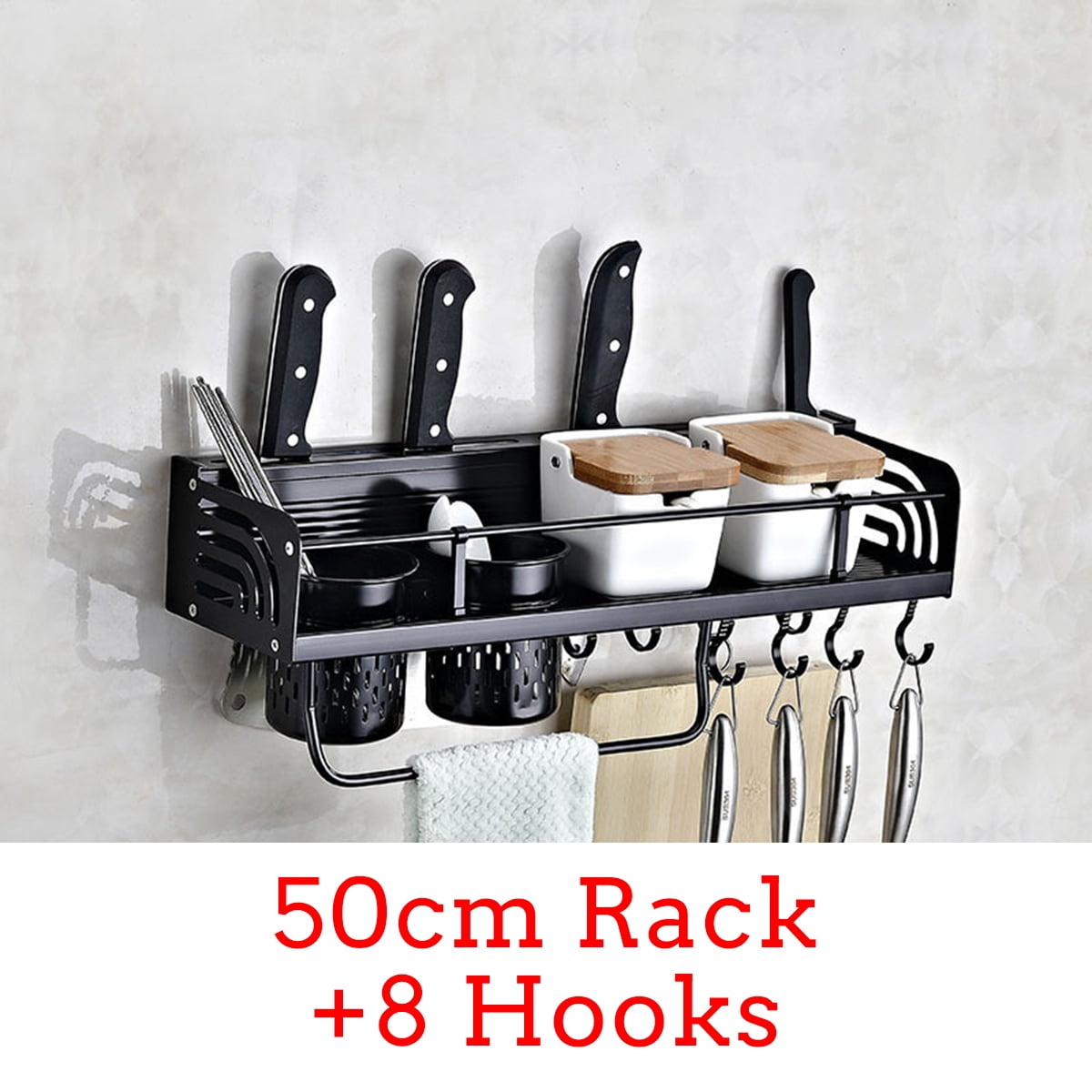 Kitchen Aluminum Organization Rack Wall Mount Tool Cookware Holder