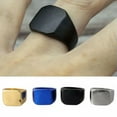 thumbnail image 5 of GKNET Men's Rings Square Classic Solid Color Fashion Wedding Engagement Delicate Jewelry -Gold-7, 5 of 9