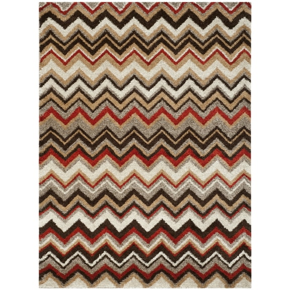 SAFAVIEH Tahoe Simonette Chevron Area Rug, Beige/Brown, 8' x 10'