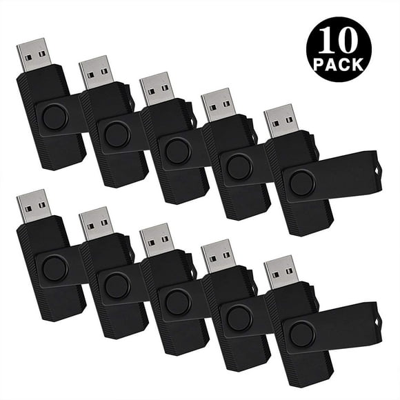 KEXIN 10 Pcs Clés USB 1 Go, Lot de Clés USB 2.0 Noires