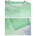 thumbnail image 5 of PULLIMORE Womens Tie Dye Gradient Short Sleeve T-shirt Crew Neck Summer Top Plus Size Tee Shirts (3XL, Green), 5 of 9