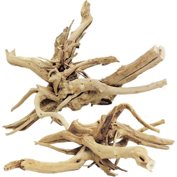 kathson Aquarium Driftwood, 7-11" Spider Wood Sinkable Driftwood for Fish Tank Decorations Natural Branches for Reptile, Assorted Spider Wood Branch Pack of 2