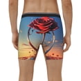 thumbnail image 4 of Salouo Sunset Rose Elegance Pattern Men's Boxer Briefs, Soft & Breathable Underwear Elastic Waistband Briefs for Men,1-Pack, 4 of 7
