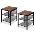thumbnail image 4 of Jerry & Maggie Modern Nightstand End Table  2 Shelves Bedside Table Set of 2 Brown, 4 of 5