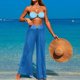 thumbnail image 1 of Traje de baño de 2 piezas para mujer, trajes de baño para mujer, traje de baño de color liso para mujer + bañador y bikini de moda con abertura, traje de baño de nailon para mujer, 1 of 5