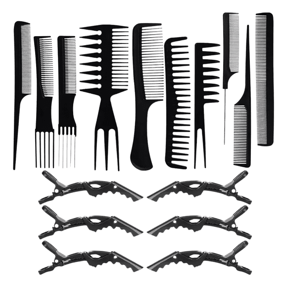Set Peines Profesionales  Estilo Y Clip Cocodrilo Peinado Kit 16Pz