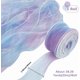 thumbnail image 2 of Cinta de organza con degradado de 38,28 yardas y 2 3/8 pulgadas, plisada, con volantes, ribete transparente, cintas de tul iridiscente azul para ribetear, 2 of 9