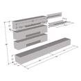 thumbnail image 5 of Wall Mounted Floating Modern Entertainment Center Fly J, White, J3, 5 of 5