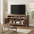 thumbnail image 2 of 63 Inch Brown Farmhouse Wood TV Stand, Entertainment Center with Adjustable Shelves, TV Stand with Cabinet Doors, for Living Room, Bedroom, 2 of 6